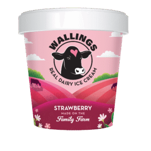 WALLINGS_STRAWBERRY_TUB_VIS 79/Mini Strawberry Ice cream x24 x125ml Wallings